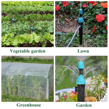 150FT Drip Irrigation System Kit with 2 Zone Water Timer for Garden