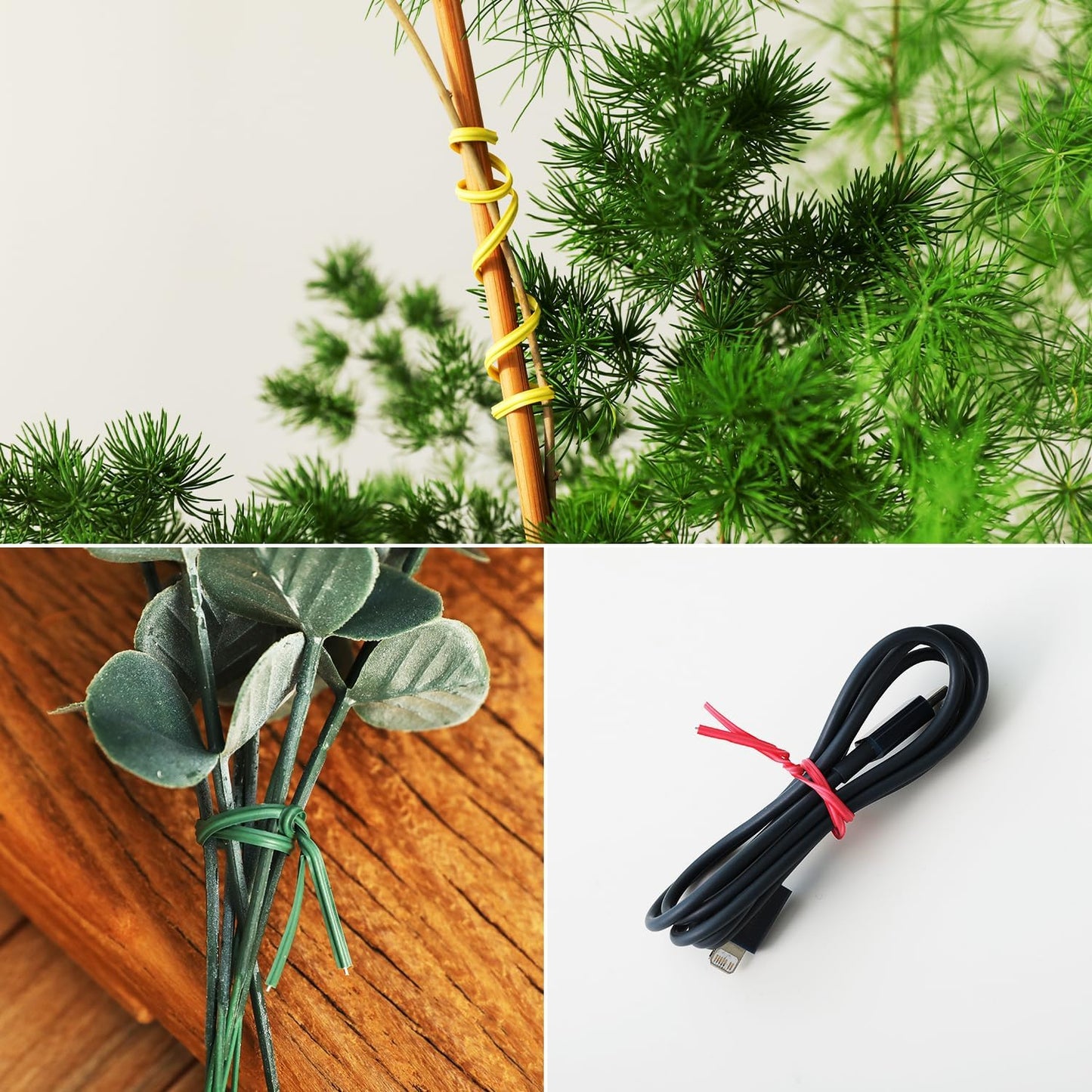 300 Pcs 6 inch Green Plastic Twist Ties, Cable Ties, for Bags, Gardening Tools