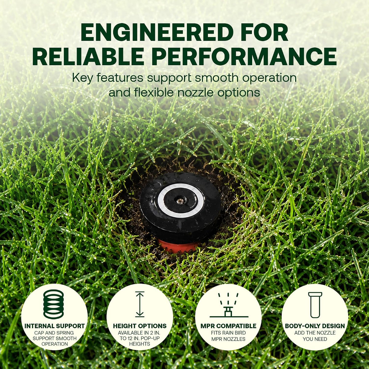 1804LN 4 in Pop-Up Irrigation Sprinkler Body, No Nozzle 10 Pack