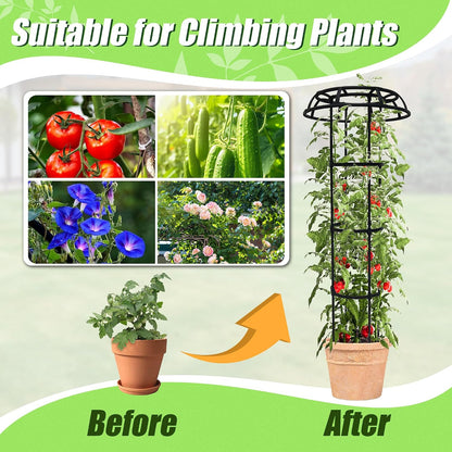 Garden Trellis for Climbing Plants Outdoor, 65 Inch Mushroom Top Trellis for Climbing Plants, Plant Trellis Support for Potted Plants Climbing Vine Rose Clematis Vegetable Trellis, 1 Pack