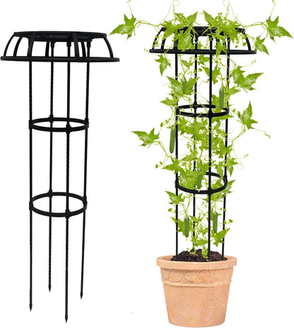 Garden Trellis for Climbing Plants Outdoor, 65 Inch Mushroom Top Trellis for Climbing Plants, Plant Trellis Support for Potted Plants Climbing Vine Rose Clematis Vegetable Trellis, 1 Pack