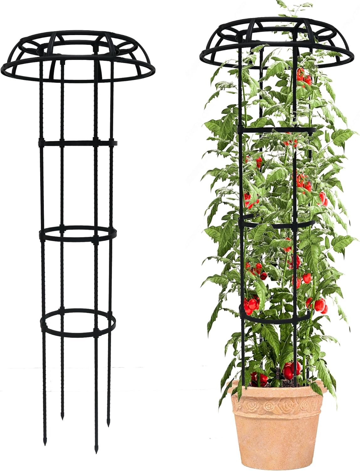 Garden Trellis for Climbing Plants Outdoor, 65 Inch Mushroom Top Trellis for Climbing Plants, Plant Trellis Support for Potted Plants Climbing Vine Rose Clematis Vegetable Trellis, 1 Pack