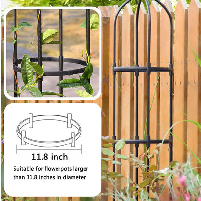 Garden Trellis for Climbing Plants Outdoor, Metal Plant Trellis with PE Coated, Rustproof Plant Support for Flowers Vegetable Vine, Tomato cage for Potted Plants Indoor Outdoor,Lightweight - 2 Pack