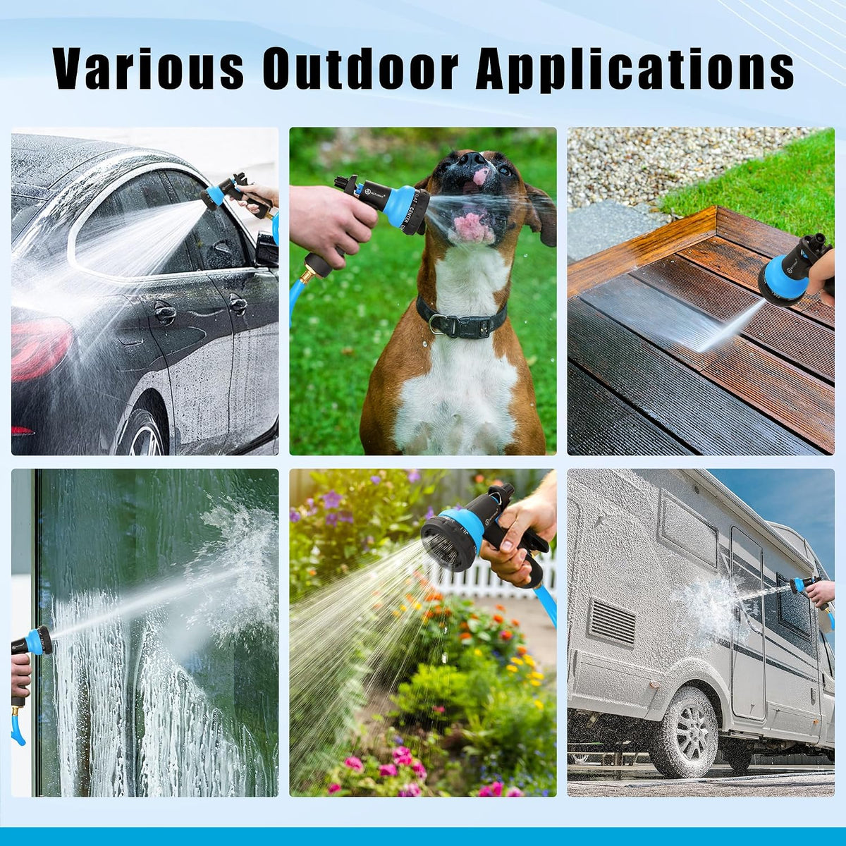 Recoil Garden Water Hose 50 ft, EVA Curly Water Hose with Brass Connectors,Garden Hose Coil,Includes 7-Pattern Function Sprayer,Retractable,Corrosion Resistant Garden Coil Hose.