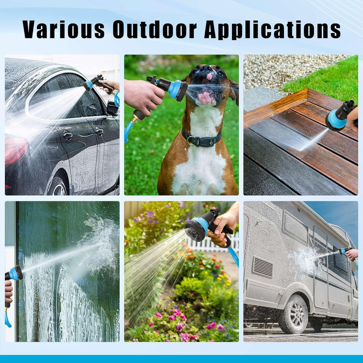 Recoil Garden Water Hose 50 ft, EVA Curly Water Hose with Brass Connectors,Garden Hose Coil,Includes 7-Pattern Function Sprayer,Retractable,Corrosion Resistant Garden Coil Hose.
