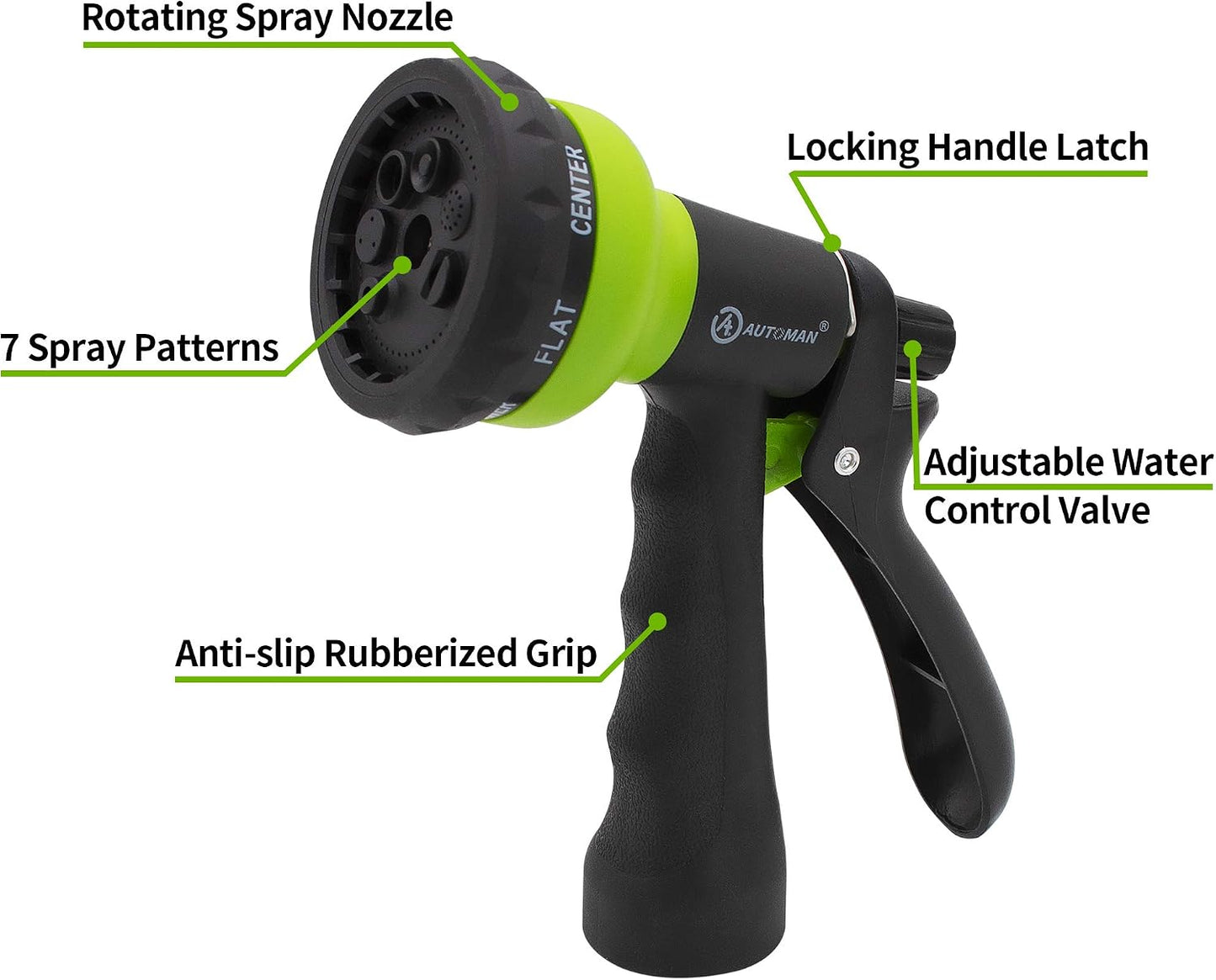 Recoil Garden Water Hose 50 ft, EVA Curly Water Hose with Brass Connectors,Garden Hose Coil,Includes 7-Pattern Function Sprayer,Retractable,Corrosion Resistant Garden Coil Hose.