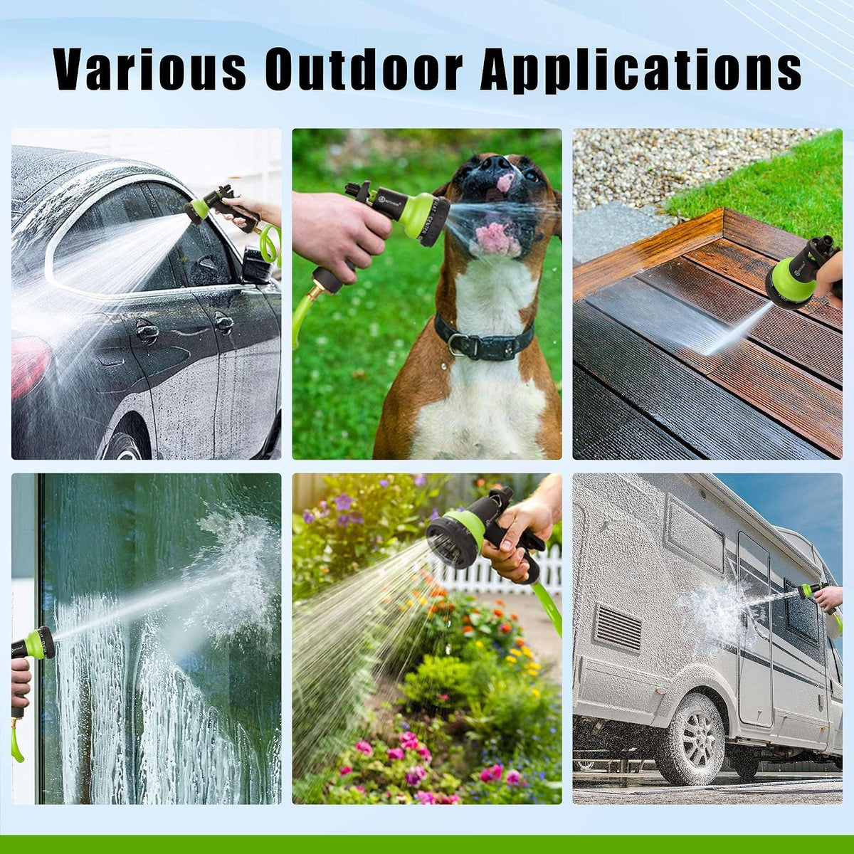Recoil Garden Water Hose 50 ft, EVA Curly Water Hose with Brass Connectors,Garden Hose Coil,Includes 7-Pattern Function Sprayer,Retractable,Corrosion Resistant Garden Coil Hose.