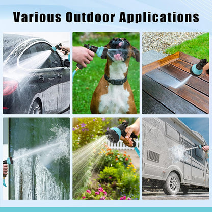 Recoil Garden Water Hose 50 ft, EVA Curly Water Hose with Brass Connectors,Garden Hose Coil,Includes 7-Pattern Function Sprayer,Retractable,Corrosion Resistant Garden Coil Hose.