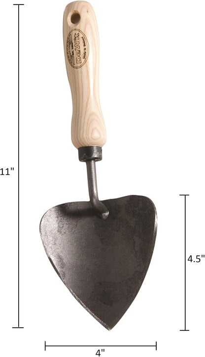 Dewit Potting Trowel – Heavy Duty Garden Hand Tool with Extra-Large Curved Blade | Tempered Boron Steel | Ash Wood Handle | 11" Length