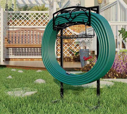 Alloy Steel Freestanding Garden Hose Holder for Yard Lawn