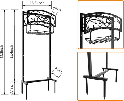 Alloy Steel Freestanding Garden Hose Holder for Yard Lawn