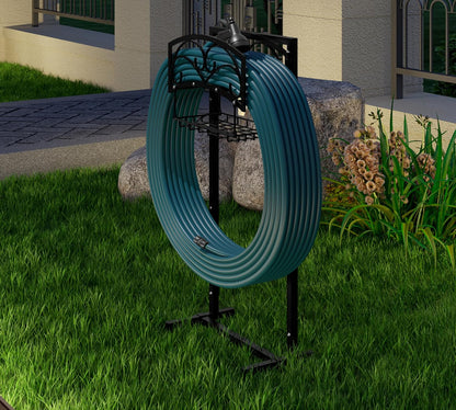 Alloy Steel Freestanding Garden Hose Holder for Yard Lawn