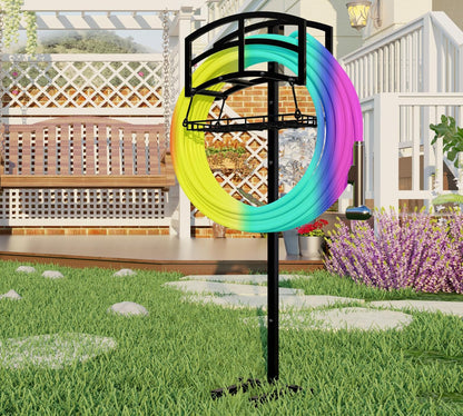 Alloy Steel Freestanding Garden Hose Holder for Yard Lawn