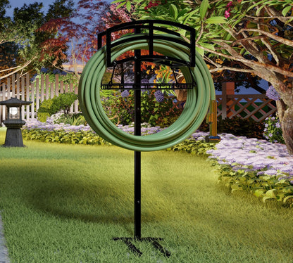 Alloy Steel Freestanding Garden Hose Holder for Yard Lawn