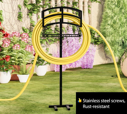 Alloy Steel Freestanding Garden Hose Holder for Yard Lawn
