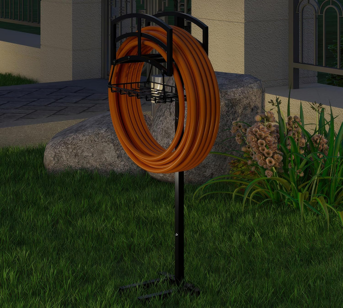 Alloy Steel Freestanding Garden Hose Holder for Yard Lawn