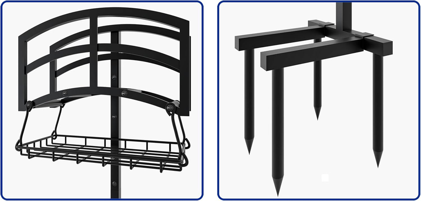 Alloy Steel Freestanding Garden Hose Holder for Yard Lawn