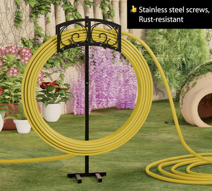 Alloy Steel Freestanding Garden Hose Holder for Yard Lawn