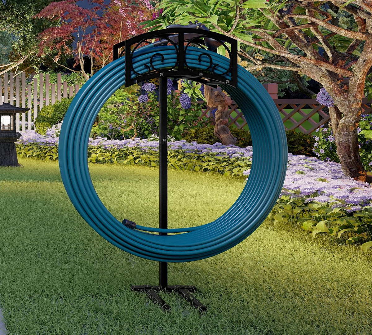 Alloy Steel Freestanding Garden Hose Holder for Yard Lawn