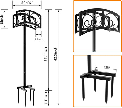 Alloy Steel Freestanding Garden Hose Holder for Yard Lawn