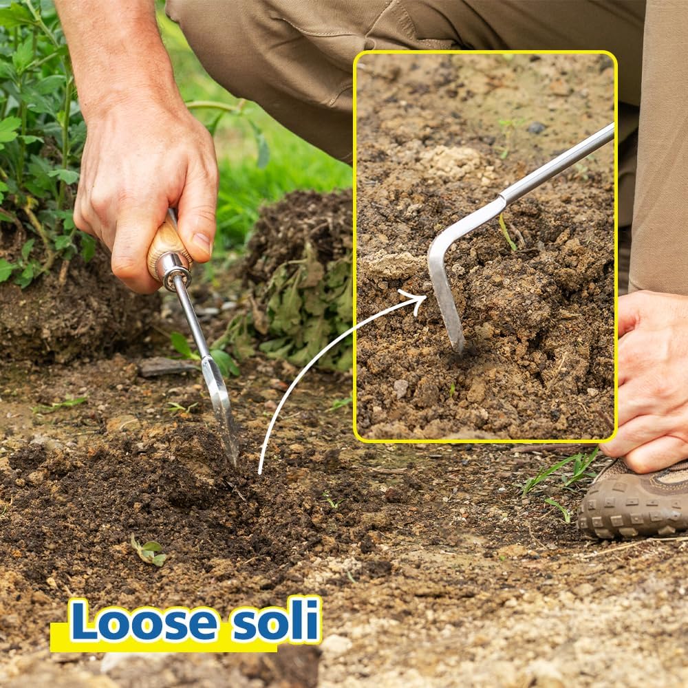 Garden Hook Weeder, L-Shape Single Claw Hook Crack Weeder
