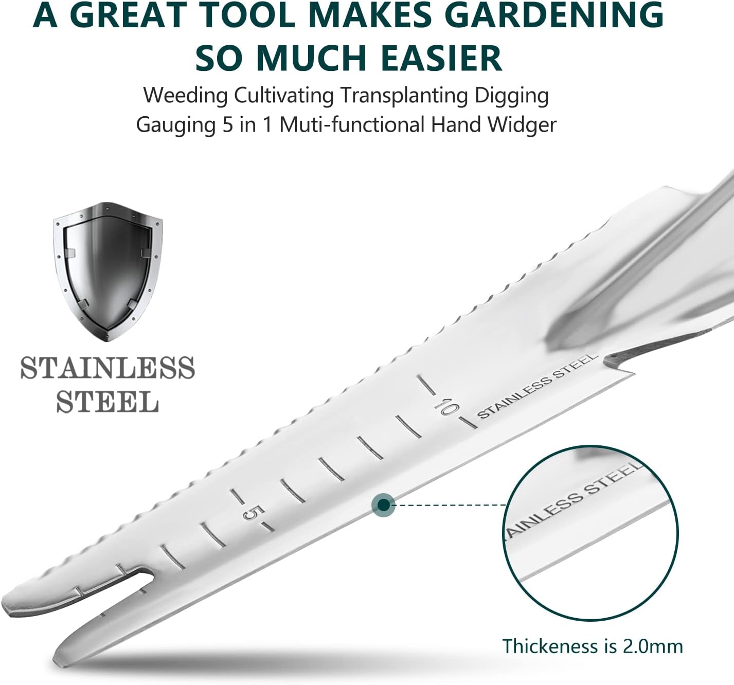 Garden Hook Weeder, L-Shape Single Claw Hook Crack Weeder