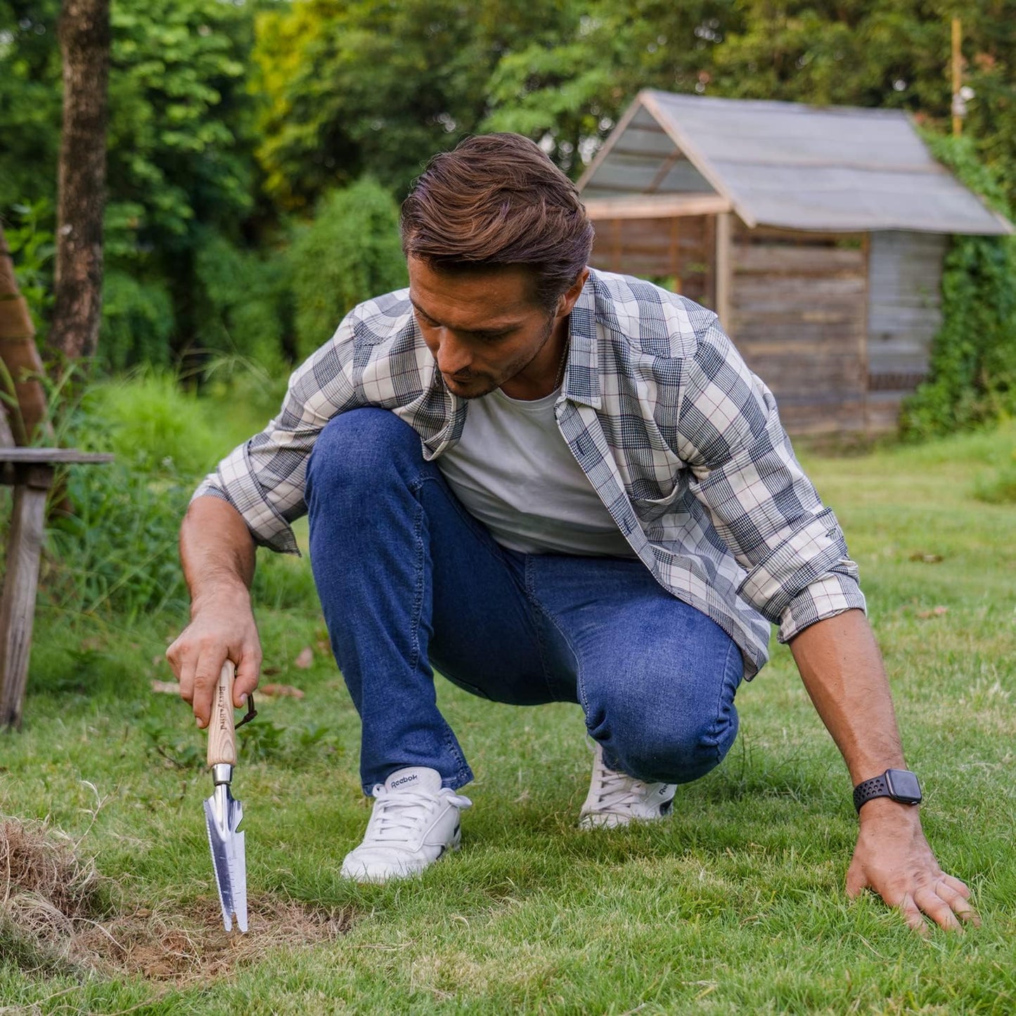 Garden Hook Weeder, L-Shape Single Claw Hook Crack Weeder