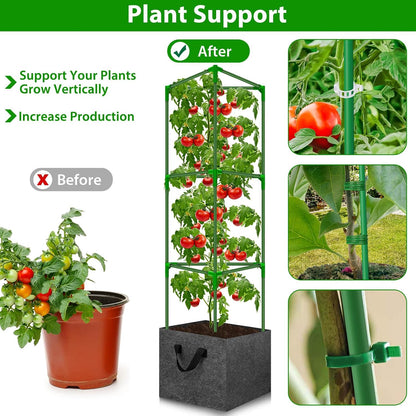 Tomato Cages for Garden with Grow Bags, 2 Pack Tomato Cage Trellis