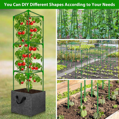 Tomato Cages for Garden with Grow Bags, 2 Pack Tomato Cage Trellis