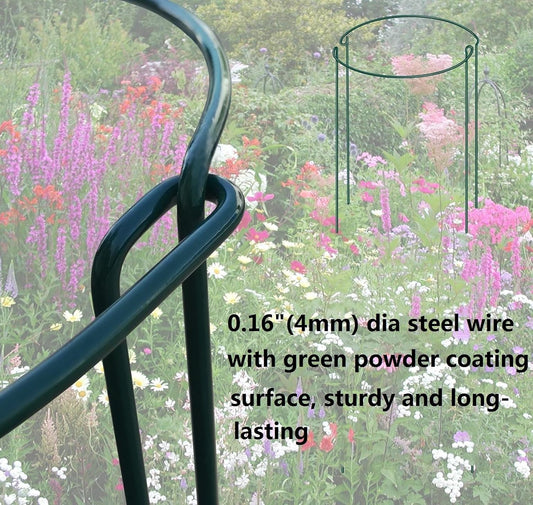 12 Pack 13.8 Inch High Plant Stake,Garden Plant Support,Half-Round Peony Cage Plant Ring Hoop