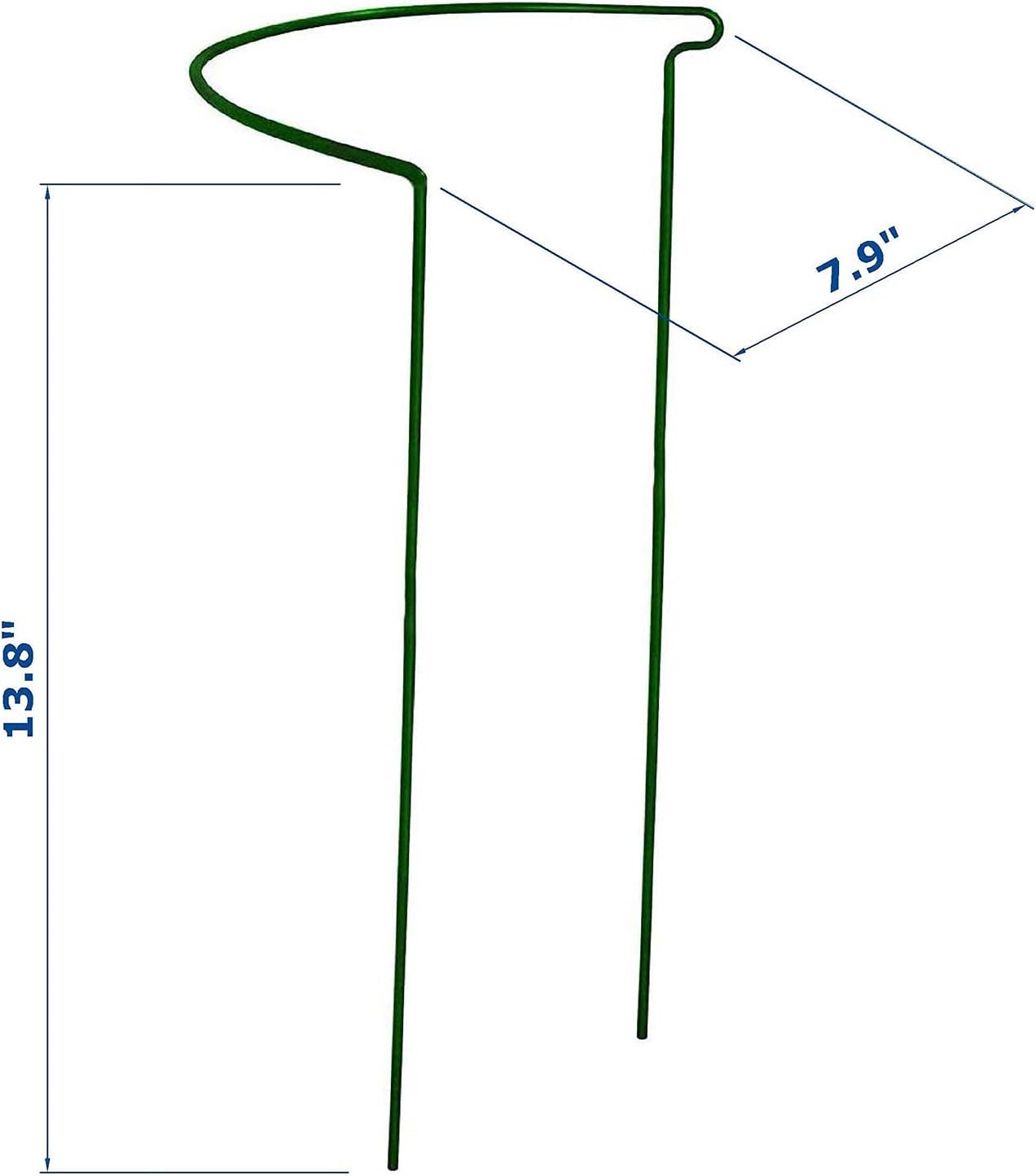 12 Pack 13.8 Inch High Plant Stake,Garden Plant Support,Half-Round Peony Cage Plant Ring Hoop