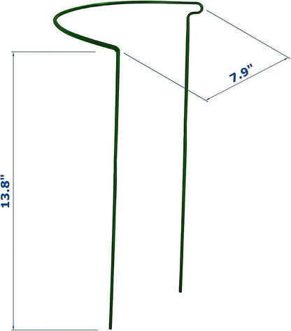 12 Pack 13.8 Inch High Plant Stake,Garden Plant Support,Half-Round Peony Cage Plant Ring Hoop