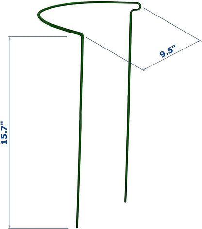 12 Pack 13.8 Inch High Plant Stake,Garden Plant Support,Half-Round Peony Cage Plant Ring Hoop
