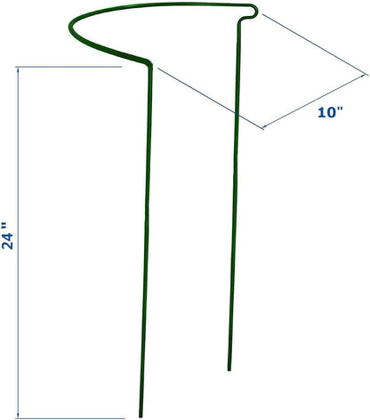 12 Pack 13.8 Inch High Plant Stake,Garden Plant Support,Half-Round Peony Cage Plant Ring Hoop