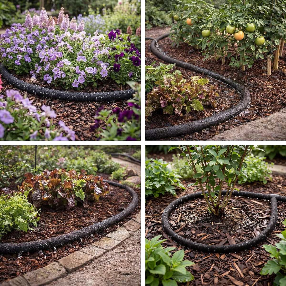 2 Pack Ring Soaker Garden Hose, 5/8" x 10 ft Heavy-duty Drip Hose