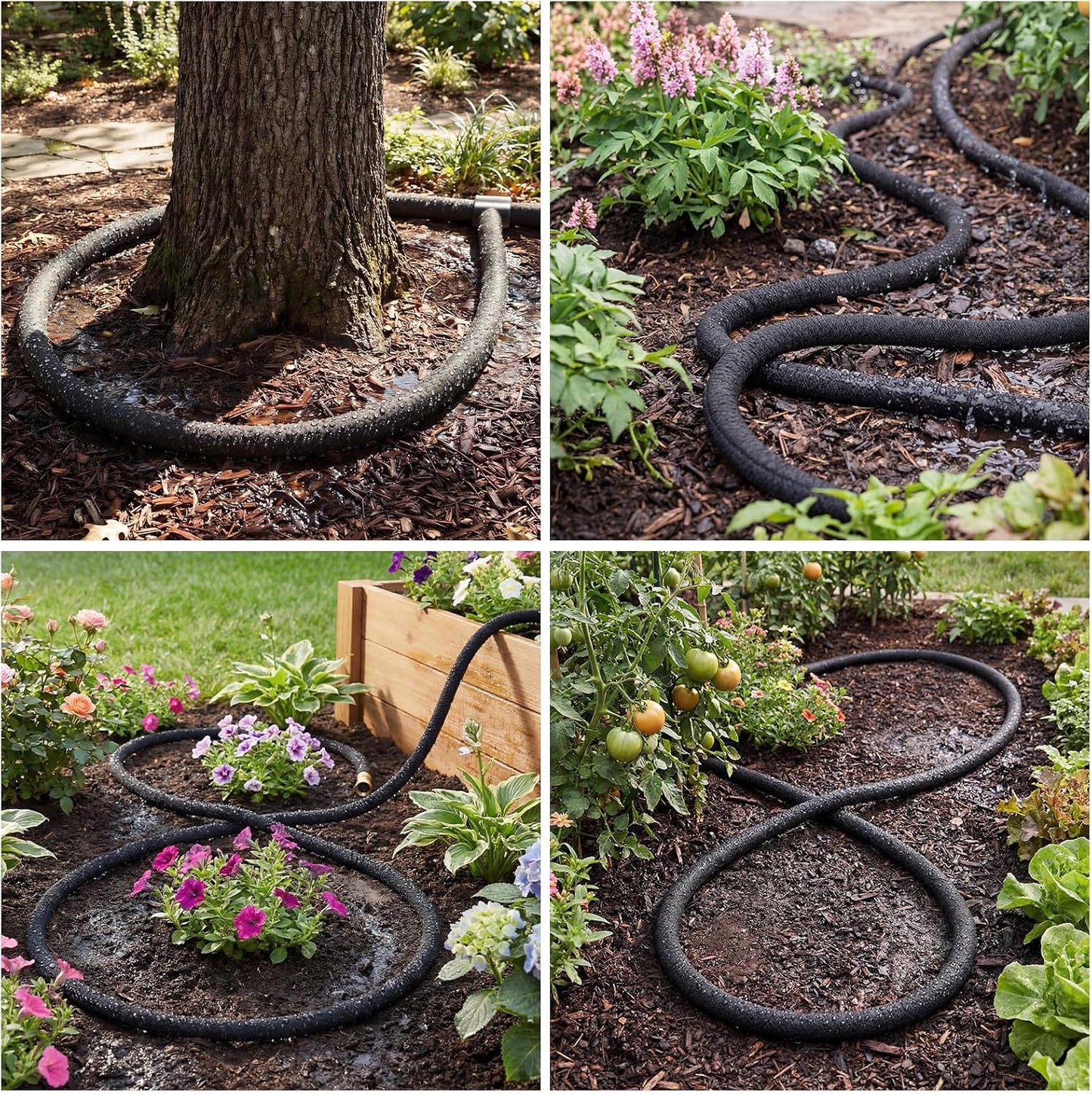 2 Pack Ring Soaker Garden Hose, 5/8" x 10 ft Heavy-duty Drip Hose