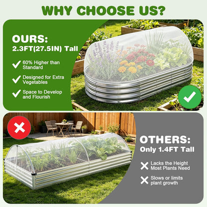 2 Pack Taller Garden Netting for 8x4 Raised Beds with 10 pcs Secured Clips