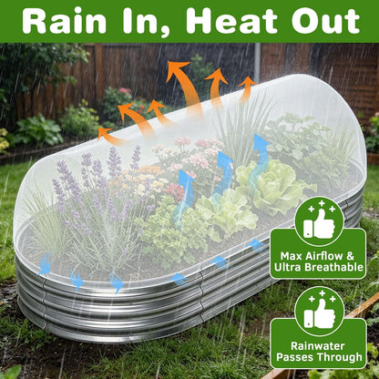2 Pack Taller Garden Netting for 8x4 Raised Beds with 10 pcs Secured Clips