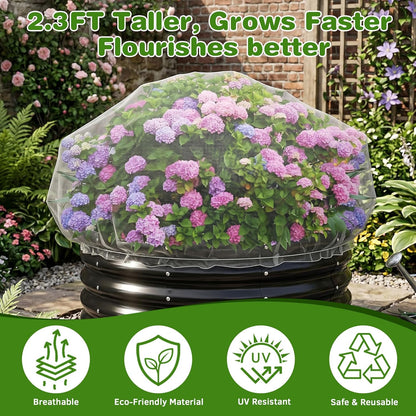2 Pack Taller Garden Netting for 8x4 Raised Beds with 10 pcs Secured Clips