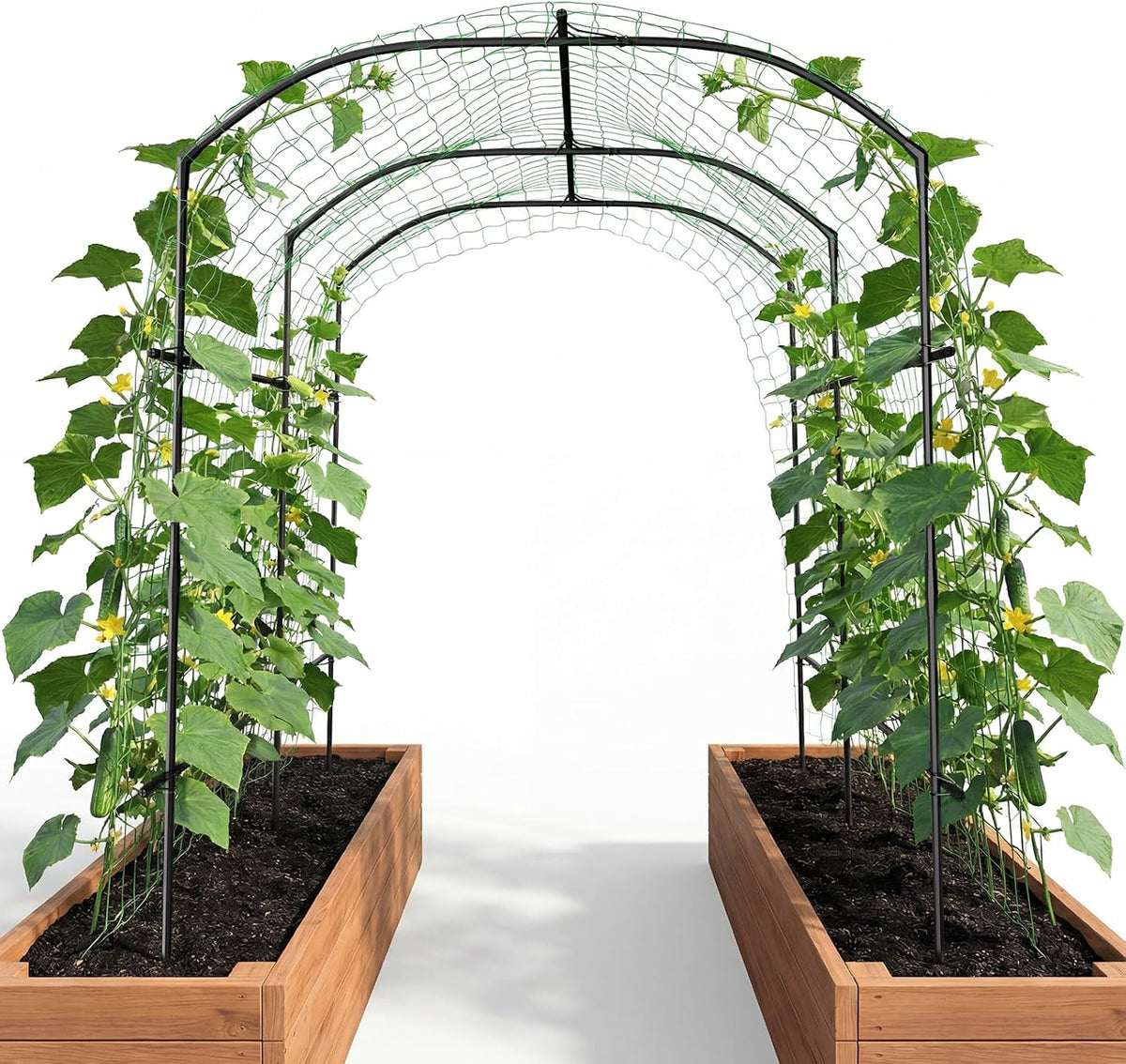 Garden Arch Trellis, 87''H x 75''L Metal Trellis for Climbing Plants