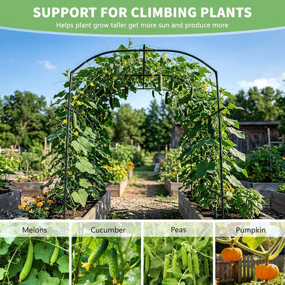 Garden Arch Trellis, 87''H x 75''L Metal Trellis for Climbing Plants