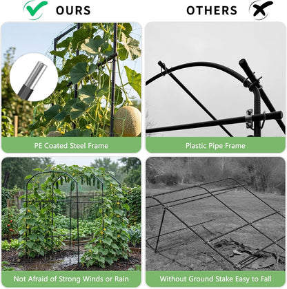 Garden Arch Trellis, 87''H x 75''L Metal Trellis for Climbing Plants