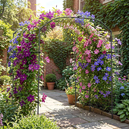 Garden Arch Trellis, 87''H x 75''L Metal Trellis for Climbing Plants