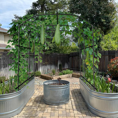 Garden Arch Trellis, 87''H x 75''L Metal Trellis for Climbing Plants