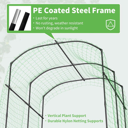 Garden Arch Trellis, 87''H x 75''L Metal Trellis for Climbing Plants