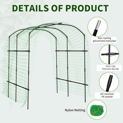 Garden Arch Trellis, 87''H x 75''L Metal Trellis for Climbing Plants