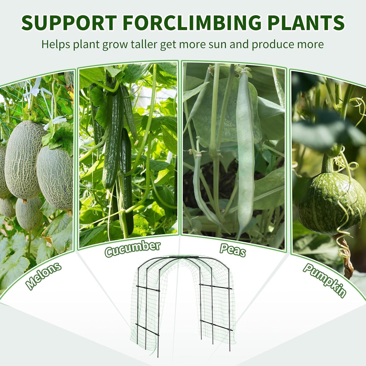 Garden Arch Trellis, 87''H x 75''L Metal Trellis for Climbing Plants