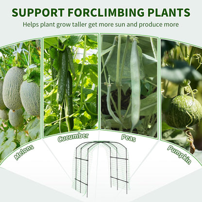 Garden Arch Trellis, 87''H x 75''L Metal Trellis for Climbing Plants