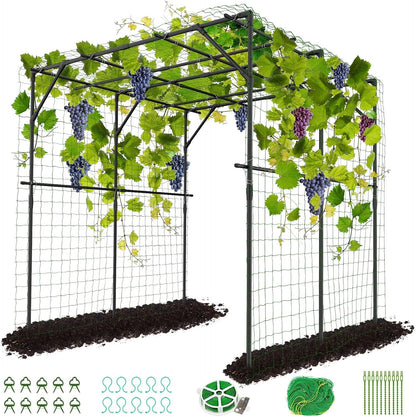 Garden Arch Trellis, 87''H x 75''L Metal Trellis for Climbing Plants