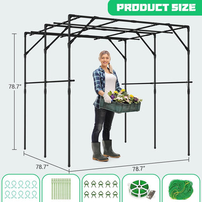 Garden Arch Trellis, 87''H x 75''L Metal Trellis for Climbing Plants